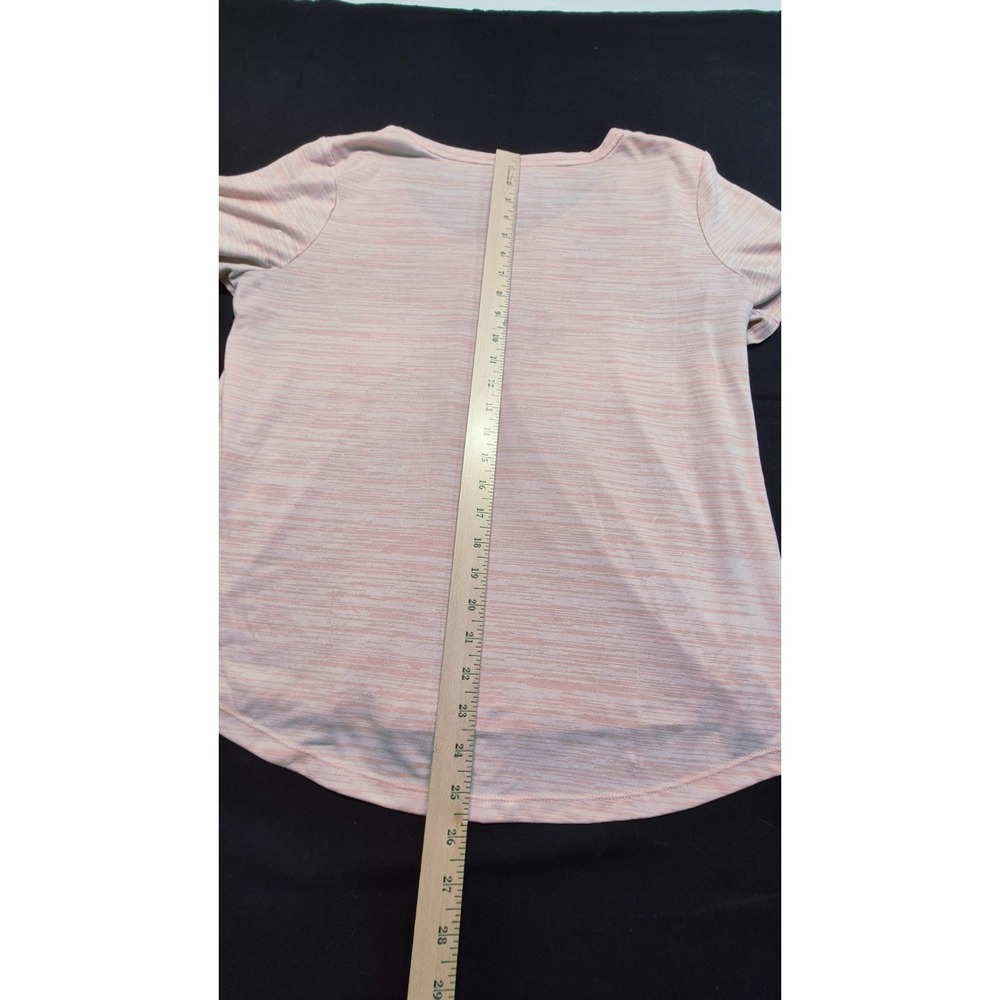 Nike women's heathered pink‎ workout athletic top v-neck black swoosh sz. XL - Picture 6 of 9